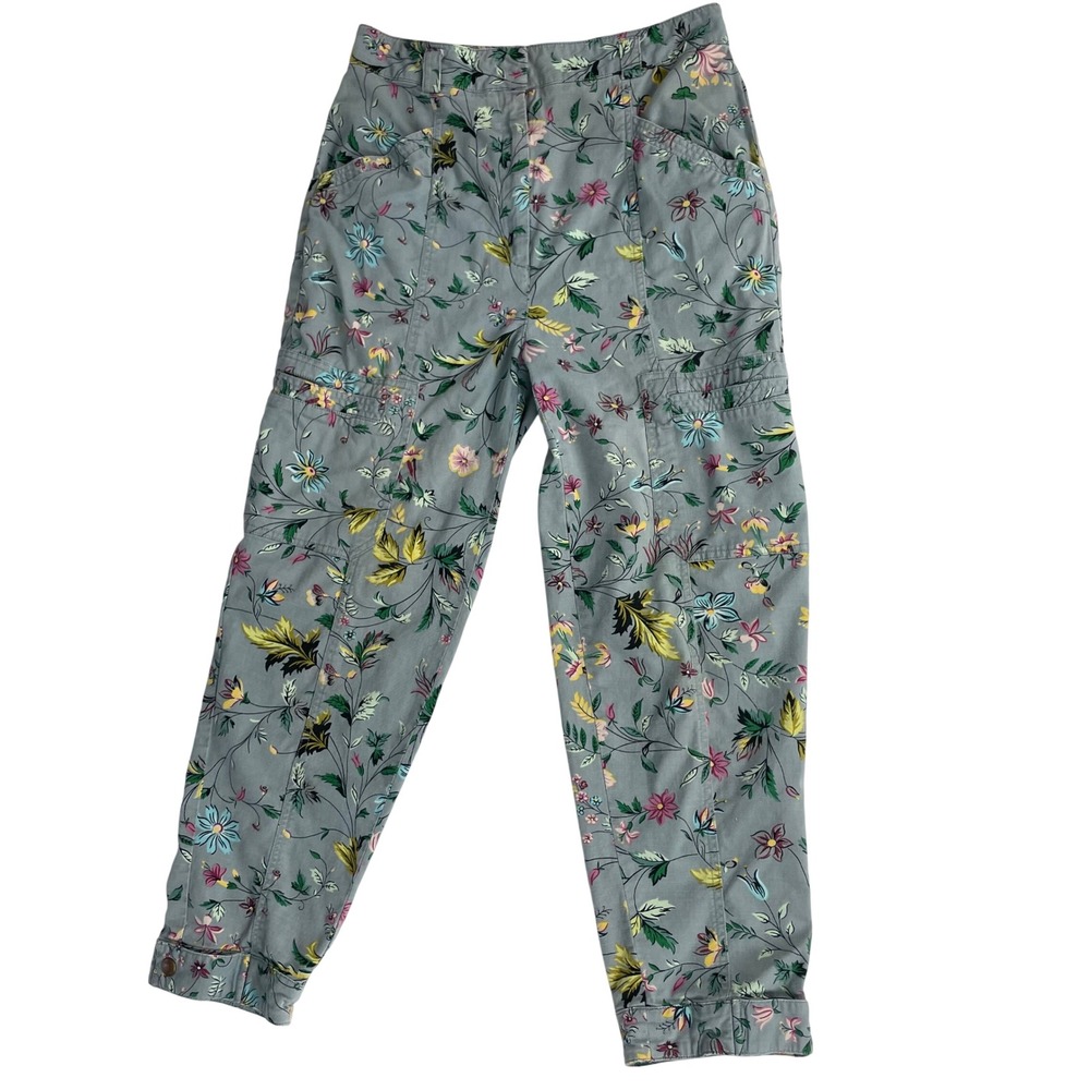 Anthropologie Pants Victorian Garden Floral Boho Cargo NO BELT FLAWS Sz 2 Women